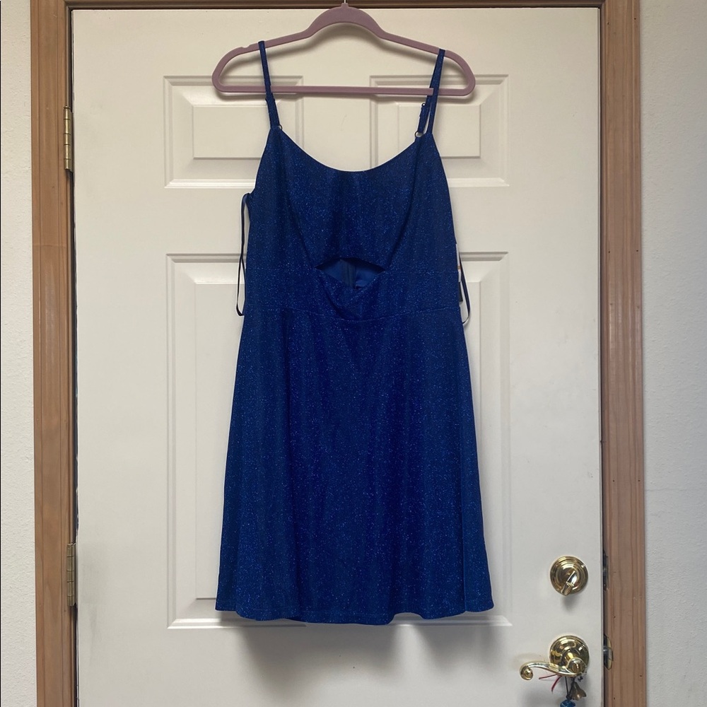 City Studio Blue Glitter Prom Dress